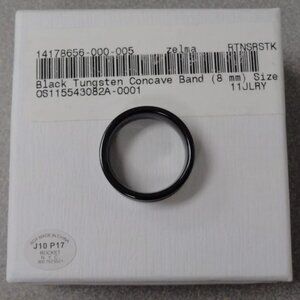 Black Tungsten Carbide Concave Band (8 mm), size 8.5